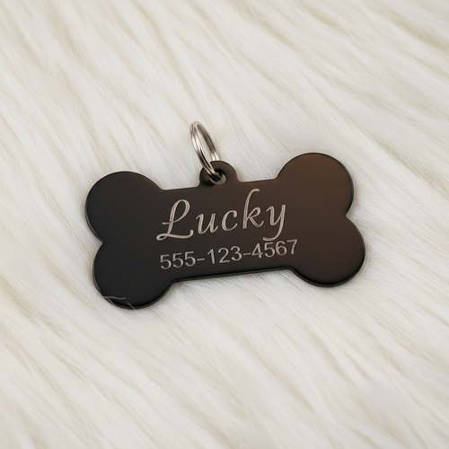 Bone Dog Tag in Stainless Steel